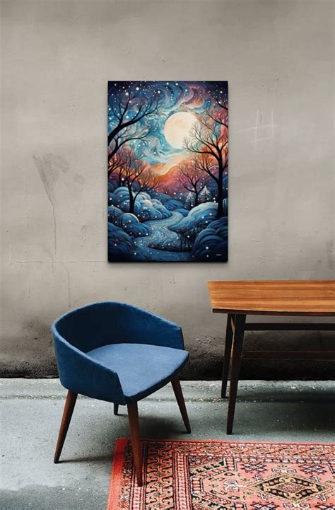 Vector Winter Wonderland Canvas Wall Art, Hangable Abstract Art, Office ...