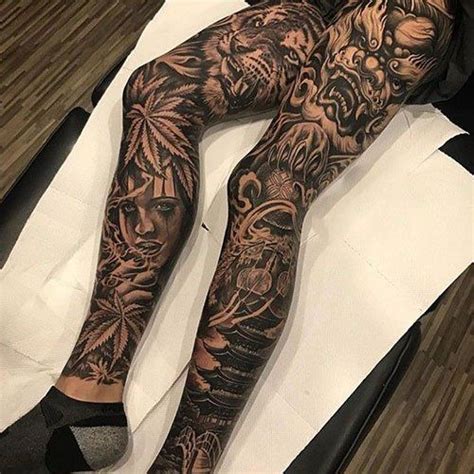 Leg Sleeve Tattoos 60 Best Leg Tattoos For Men Projaqk Leg Tattoo