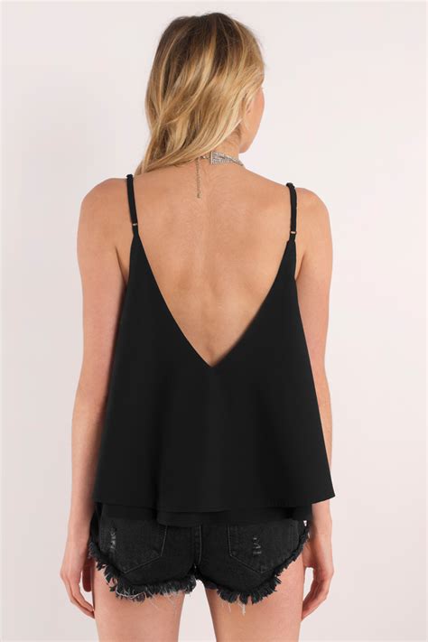 Cute Black Tank Top Black Top Deep V Top Black Tank 19 Tobi Us