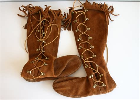 Vintage Minnetonka Knee High Moccasins Etsy Knee High Moccasins