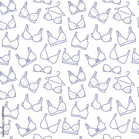 Image Vectorielle Stock Lingerie Seamless Pattern With Flat Line Icons