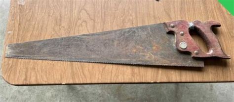 Vintage Warranted Superior Hand Saw 26 Wooden Handle Ebay