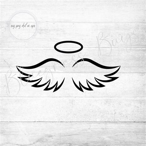 Angel Wings SVG Angel Halo SVG Angel Clipart Digital | Etsy