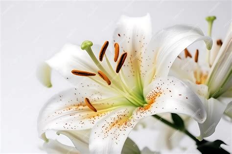 Premium Photo Beautiful Blooming Lily Flower Isolated On White Closeup