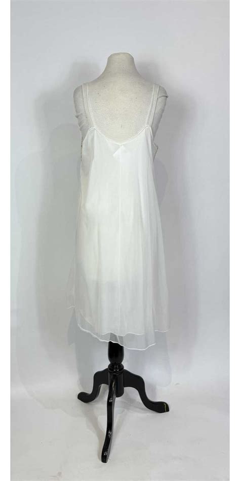 S White Pleated Chiffon Lace Trim Slip Dress Gem