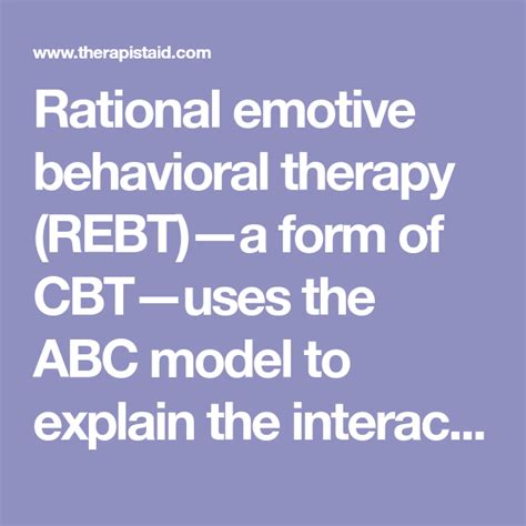 ABC Model for REBT (Worksheet) | Therapist Aid