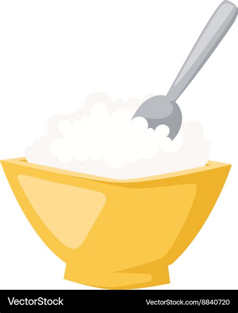 Rice Plate Royalty Free Vector Image Vectorstock