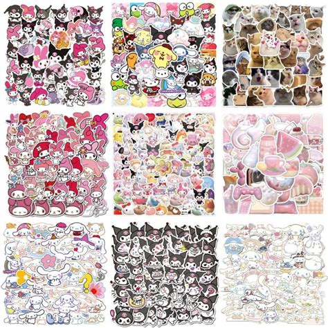 50 63 100pcs Cartoon Sanrio Stickers Kuromi Melody Cinnamoroll