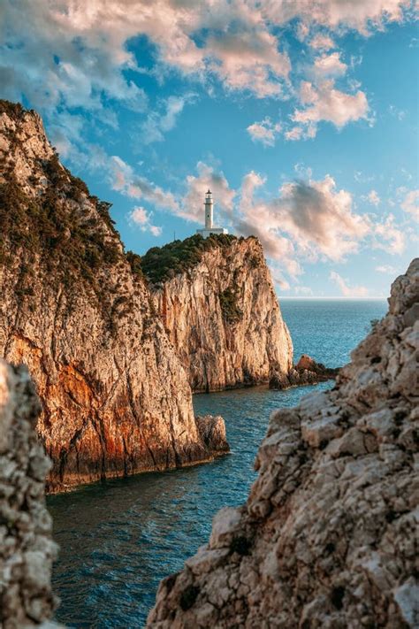 Amazing Lighthouse Surrounded By Steep Cliffs At The Most Southen Part