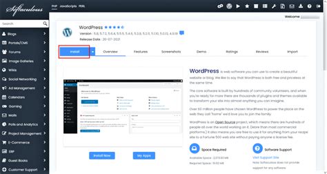 Install Wordpress Using Softaculous