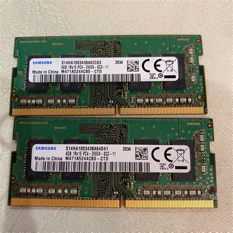 【目立った傷や汚れなし】samsung 1rx16 Pc4 21300 Ddr4 2666v 4gbx2枚セット（8gb③の落札情報詳細