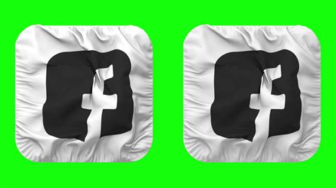 Facebook FB Flag Icon In Squire Shape Isolated With Plain And Bump