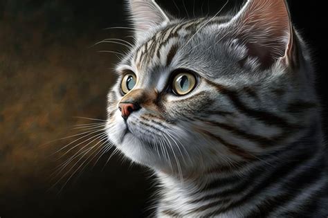 Premium AI Image American Shorthair Cat Exquisite Detail Generative AI