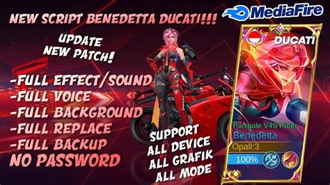 Script Benedetta Ducati Panigale V4S Full Effect Voice No Password