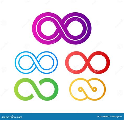 Infinity In Abstract Style On White Background Round Logo Future