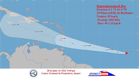 Se forma depresión tropical Dos en el Atlántico central Cuba Si