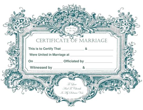 Free Printable Marriage Certificate Templates Word Pdf Editable