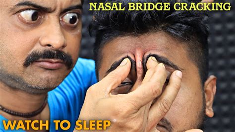 Stress Relief Head Massage And Forehead Tapping Nasal Bridge Cracking