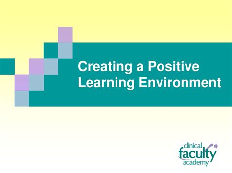 Ppt Creating A Positive Learning Environment Powerpoint Presentation