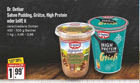 Dr Oetker Sahne Pudding Grütze High Protein Oder Love It Angebot bei