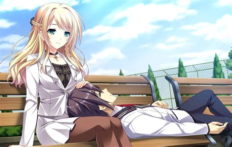 Wallpaper Trees Form Two Date Benches Students Visual Novel Mote