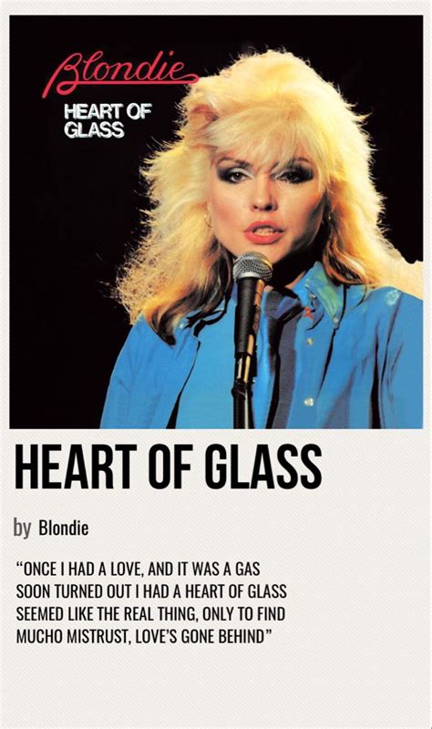 Heart Of Glass Blondie Heart Of Glass Blondie Songs Blondie Poster