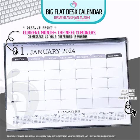 Minimalist Big Flat Desk Calendar by PutPrints | Shopee Philippines