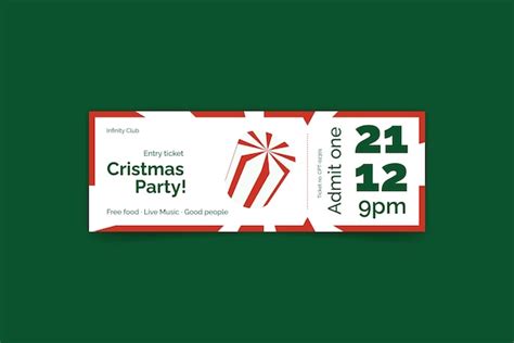 Holiday Event Ticket Template Free Vectors And Psds To Download