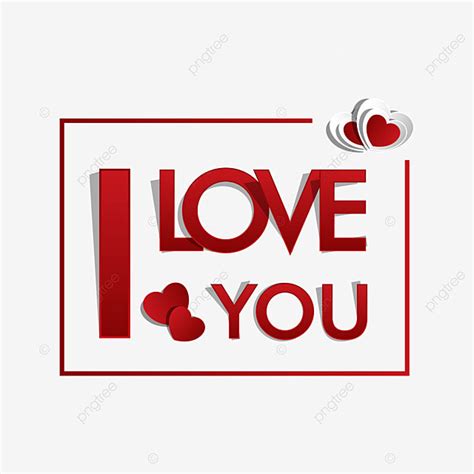 I Love You Vector PNG Images I Love You Red Hearts Text Clipart Border