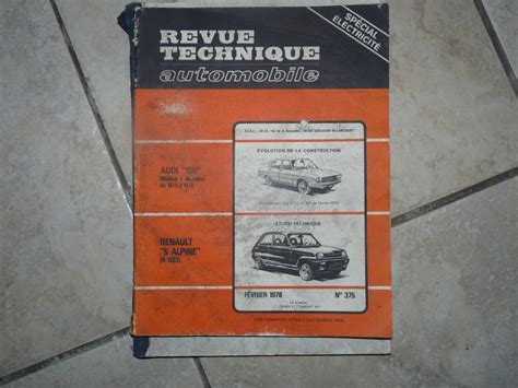 Revue technique Renault 5 Alpine à vendre