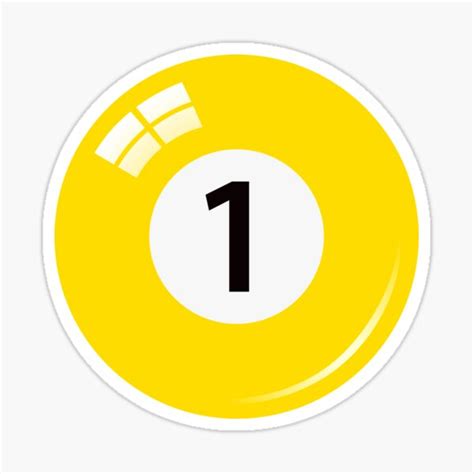 "Pool ball number 1 sticker, yellow" Sticker for Sale by Mhea | Redbubble