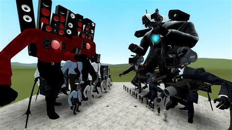 Mecha Speaker Man Boss Army Vs Mecha Camera Man Boss Army In Garrys