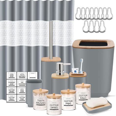 Amazon IMAVO Grey Bathroom Set 23 Pcs Bathroom Accessories Set