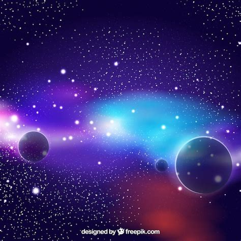 Free Vector | Colorful background of planets