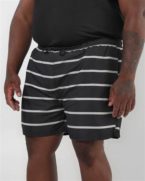 Riachuelo Bermuda plus size masculina cós de elástico listrado preta