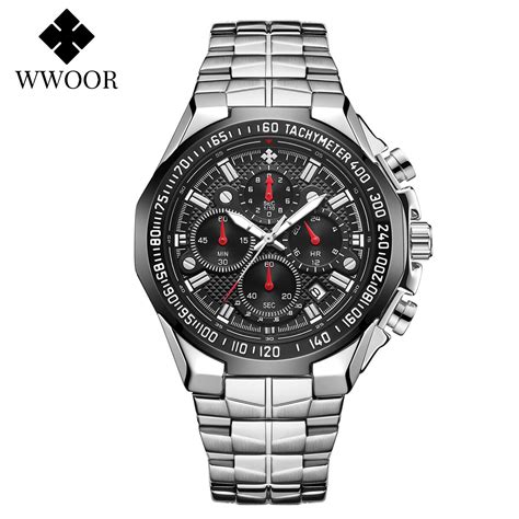 Wwoor Fashion Waterproof Sports Watches Mens Top Brand Luxury Military