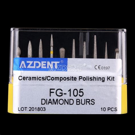 AZDENT Dental High Speed Diamond Burs Creamics Composite Polishing Kit