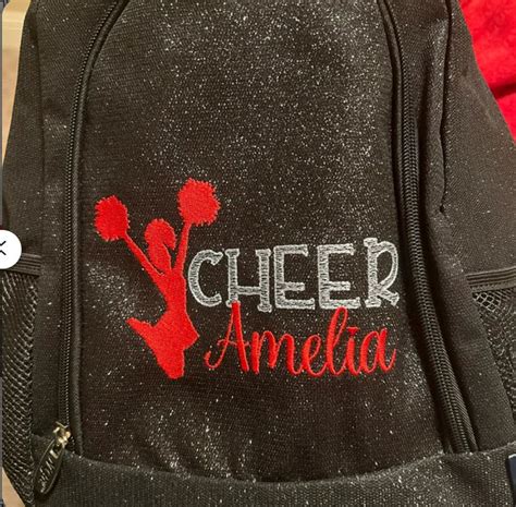Medium Cheer Black Glitter Backpack Monogram Toddler Glitter Backpack
