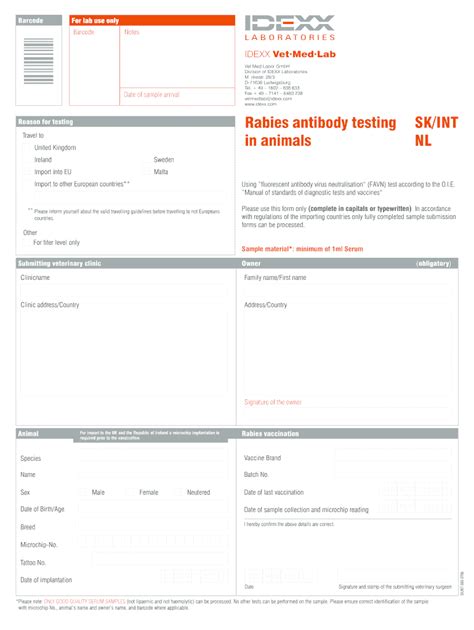 Idexx Rabies Titer Fill Out Sign Online DocHub