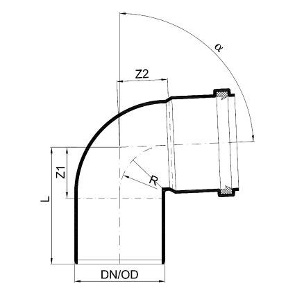 Polo Kal Ng Abflussrohr Bogen Mit Muffe Dn