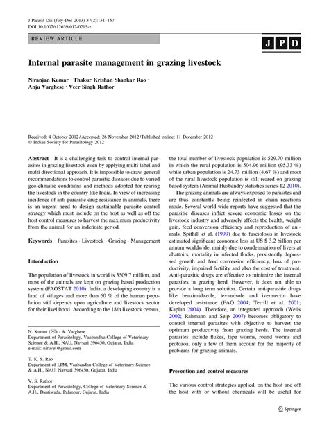 Internal Parasite Management In Grazing It Is Impossible To Draw