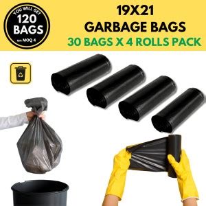 EcoSaver Premium BLACK Oxo Biodegradable Garbage Bag 19x21 Inches