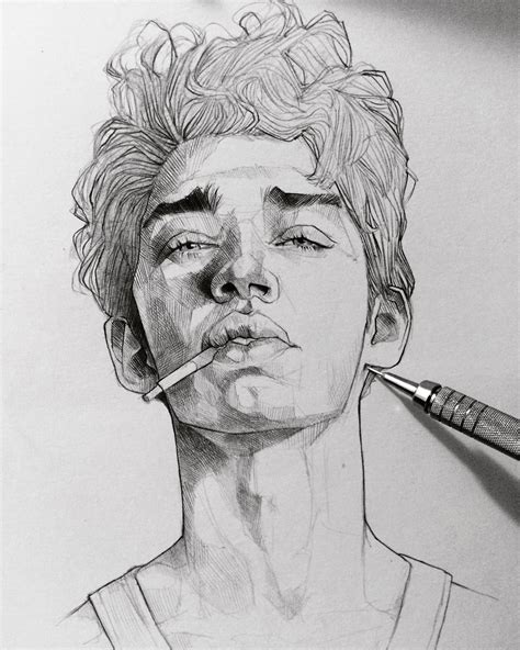 Shading Drawing Of Boy