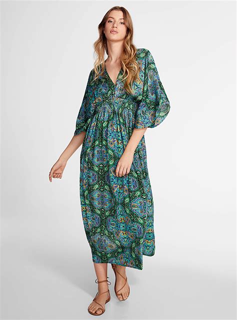 Paisley Cape Sleeve Maxi Dress Icône Sundress Simons