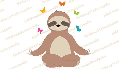 Meditation Sloth Svg Yoga Sloth Svg Sloth Svg Sloth Png Slot Inspire