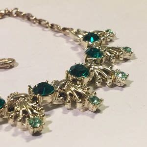 Coro Jewelry Vintage Coro Green Rhinestone Necklace Poshmark