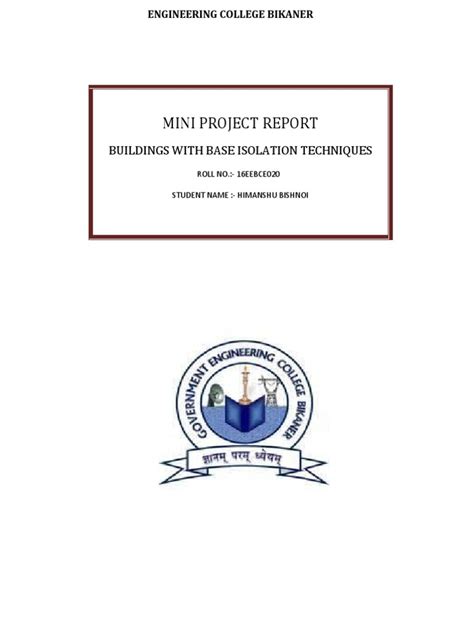 MINI PROJECT REPORT2 Edited | PDF | Earthquake Engineering | Structural ...