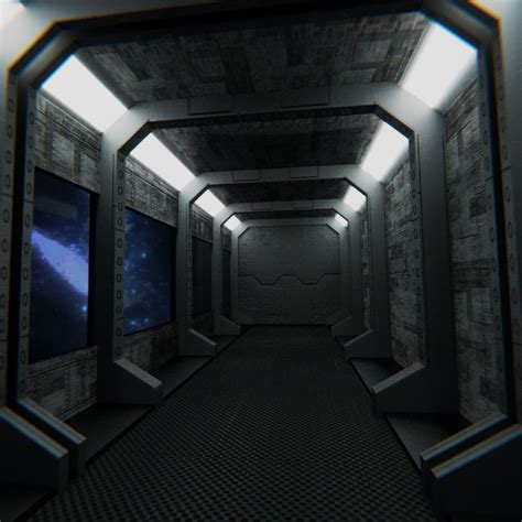 Spaceship hallway. : r/blender