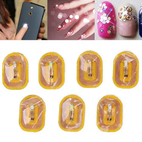 7Pcs NFC Lighting Nail Art Stickers Different Colors Self Adhesive