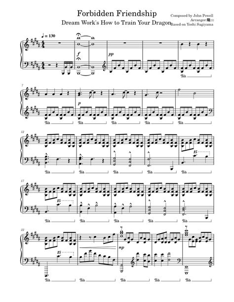 Forbiddenfriendship Sheet Music For Piano Solo